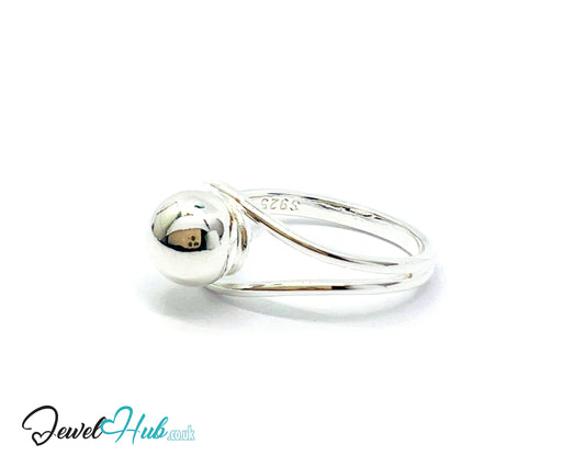 925 Silver Ring (Hallmarked) Orb Crest Design | 2.62g | Adjustable (UK N–P)