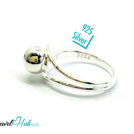 925 Silver Ring (Hallmarked) Orb Crest Design | 2.62g | Adjustable UK N-O-P CA