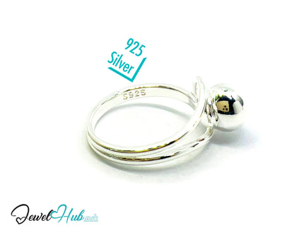 925 Silver Ring (Hallmarked) Orb Crest Design | 2.62g | Adjustable (UK N–P)