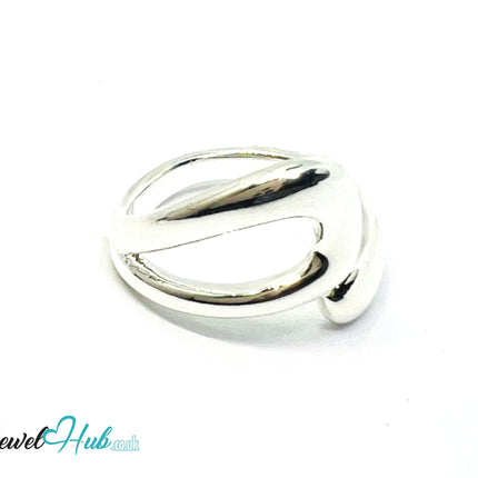 925 Silver Ring (Hallmarked) Contour Loop Design | 5.7g | Adjustable UK O-P-Q CA