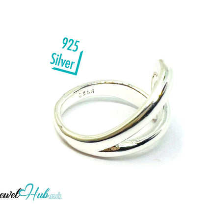 925 Silver Ring (Hallmarked) Contour Loop Design | 5.7g | Adjustable UK O-P-Q CA