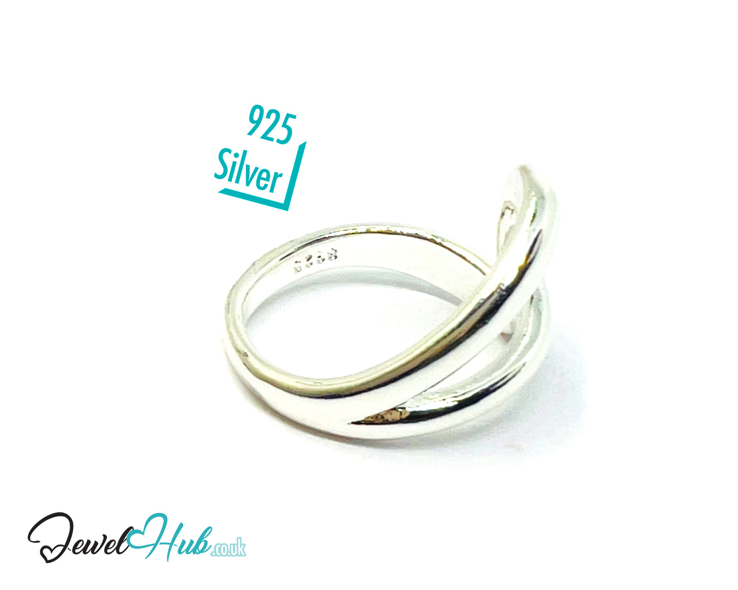 925 Silver Ring (Hallmarked) Contour Loop Design | 5.7g | Adjustable (UK O–Q)
