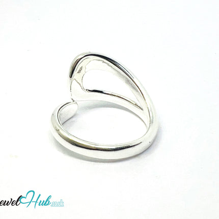 925 Silver Ring (Hallmarked) Contour Loop Design | 5.7g | Adjustable UK O-P-Q CA