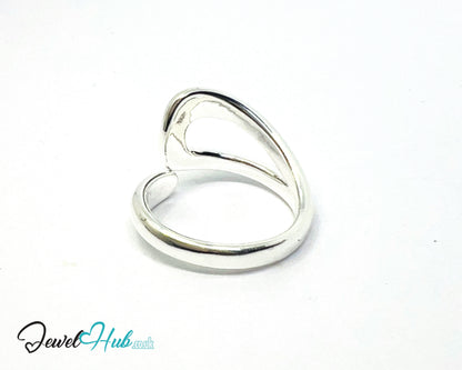 925 Silver Ring (Hallmarked) Contour Loop Design | 5.7g | Adjustable (UK O–Q)