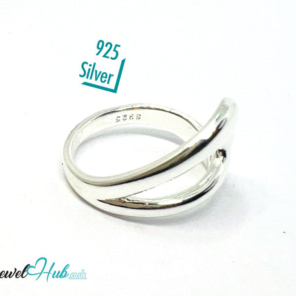 925 Silver Ring (Hallmarked) Contour Loop Design | 5.7g | Adjustable UK O-P-Q CA