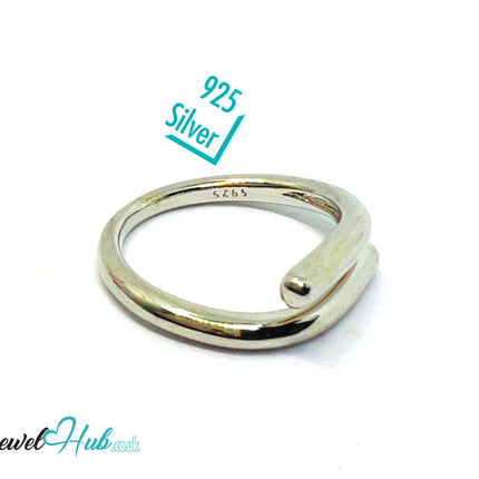 925 Silver Ring (Hallmarked) Forged Nail Design | 3.25g | Adjustable UK O-P-Q CA