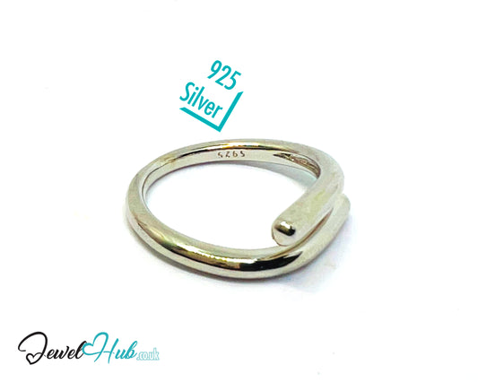 925 Silver Ring (Hallmarked) Forged Nail Design | 3.25g | Adjustable (UK O–Q)