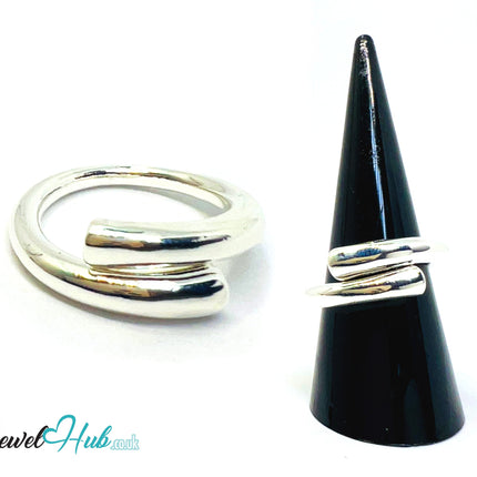 925 Silver Ring (Hallmarked) Aero Fold Design | 7.1–7.7g | Adjustable UK N-O-P CA