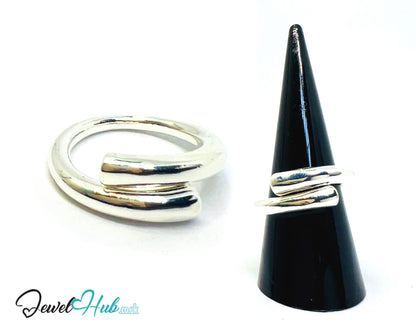 925 Silver Ring (Hallmarked) Aero Fold Design | 7.1–7.7g | Adjustable (UK N–P)