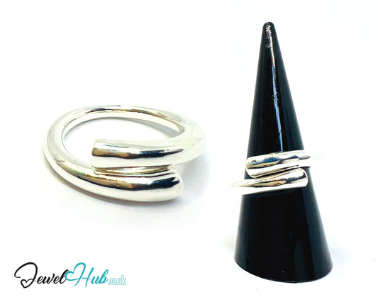 925 Silver Ring (Hallmarked) Aero Fold Design | 7.1–7.7g | Adjustable (UK N–P)