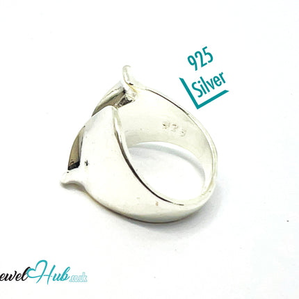 925 Silver Ring (Hallmarked) Twin Leaf Design | 6.4–7.2g | Adjustable UK L-M-N CA