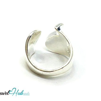 925 Silver Ring (Hallmarked) Twin Leaf Design | 6.4–7.2g | Adjustable UK L-M-N CA