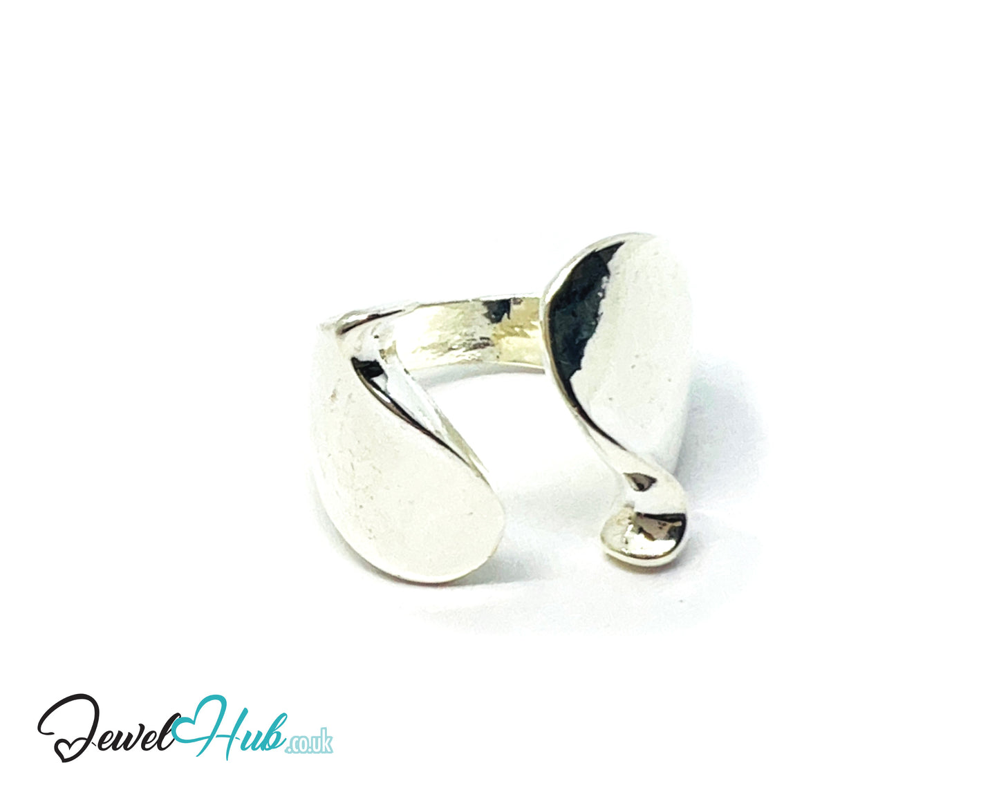 925 Silver Ring (Hallmarked) Twin Leaf Design | 6.4–7.2g | Adjustable (UK L–N)