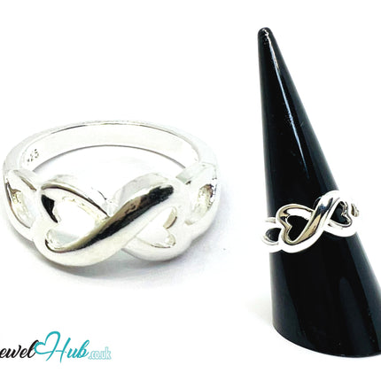 925 Silver Ring (Hallmarked) Infinity Heart | 3.31g / 3.45g | UK N US 7 / UK P US 8 CA