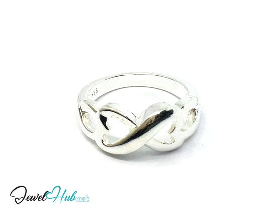 925 Silver Ring (Hallmarked) Infinity Heart | 3.31g / 3.45g | UK N US 7 / UK P US 8