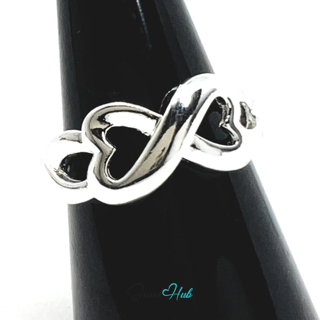 925 Silver Ring (Hallmarked) Infinity Heart | 3.31g / 3.45g | UK N US 7 / UK P US 8 CA