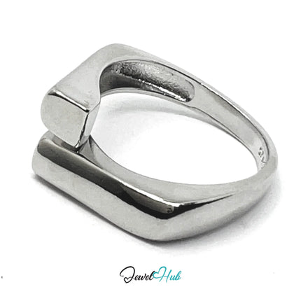 925 Silver Ring (Hallmarked) Linear Merge Design | 4.2g | Adjustable UK O-P-Q CA