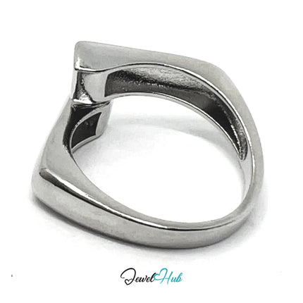925 Silver Ring (Hallmarked) Linear Merge Design | 4.2g | Adjustable UK O-P-Q CA