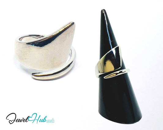 925 Silver Ring (Hallmarked) Sculptural Wrap · UK N-O-P · US 7–8 · 4.56g