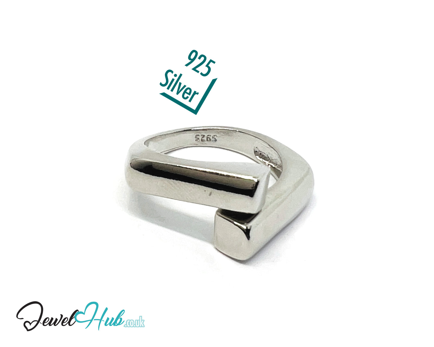 925 Silver Ring (Hallmarked) Linear Merge Design | 4.2g | Adjustable (UK O–Q)