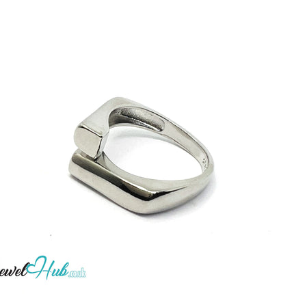 925 Silver Ring (Hallmarked) Linear Merge Design | 4.2g | Adjustable UK O-P-Q CA