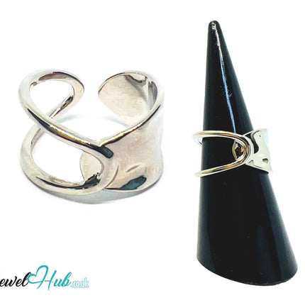 925 Silver Ring (Hallmarked) Twisted Loop · UK N-O-P · US 7–8 · 3.50g CA