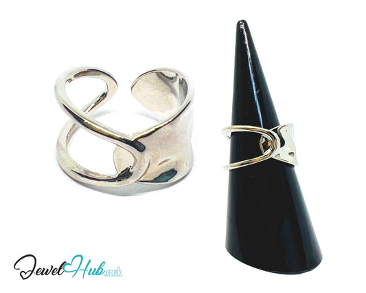 925 Silver Ring (Hallmarked) Twisted Loop · UK N-O-P · US 7–8 · 3.50g