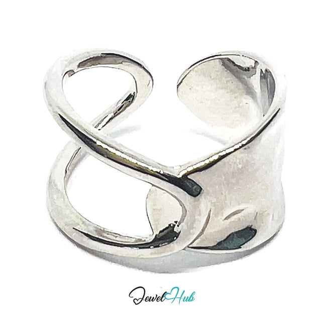 925 Silver Ring (Hallmarked) Twisted Loop · UK N-O-P · US 7–8 · 3.50g CA