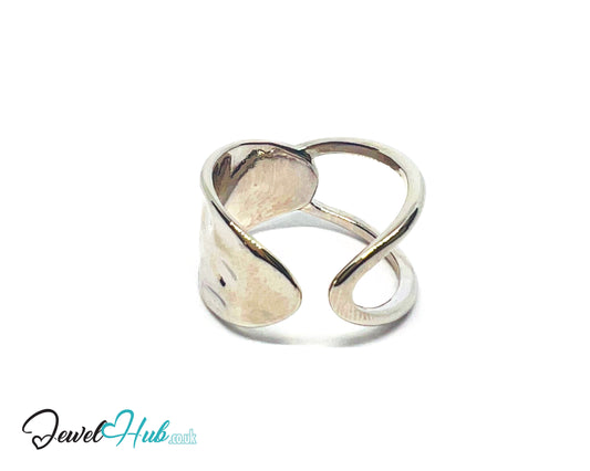 925 Silver Ring (Hallmarked) Twisted Loop · UK N-O-P · US 7–8 · 3.50g