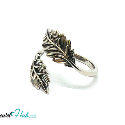 925 Silver Ring (Hallmarked) Twin Leaf · UK N-O-P · US 7–8 · 2.82g CA