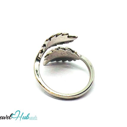 925 Silver Ring (Hallmarked) Twin Leaf · UK N-O-P · US 7–8 · 2.82g CA