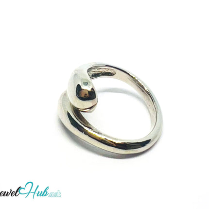 925 Silver Ring (Hallmarked) Overlap Twist · UK K-L-M · US 5.5–6.5 · 4.28g CA