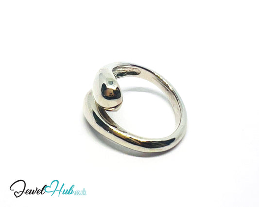 925 Silver Ring (Hallmarked) Overlap Twist · UK K-L-M · US 5.5–6.5 · 4.28g