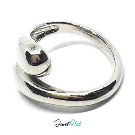 925 Silver Ring (Hallmarked) Overlap Twist · UK K-L-M · US 5.5–6.5 · 4.28g CA