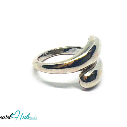 925 Silver Ring (Hallmarked) Overlap Twist · UK K-L-M · US 5.5–6.5 · 4.28g CA