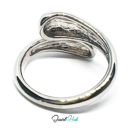 925 Silver Ring (Hallmarked) Overlap Twist · UK K-L-M · US 5.5–6.5 · 4.28g CA