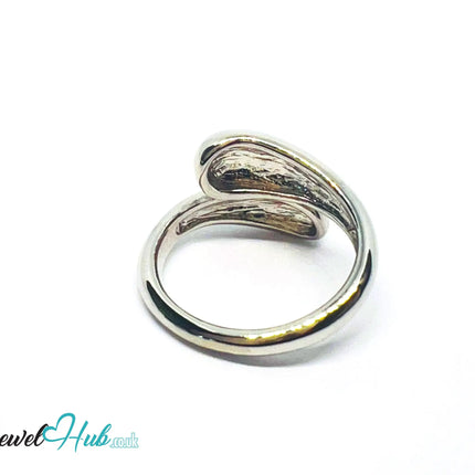 925 Silver Ring (Hallmarked) Overlap Twist · UK K-L-M · US 5.5–6.5 · 4.28g CA