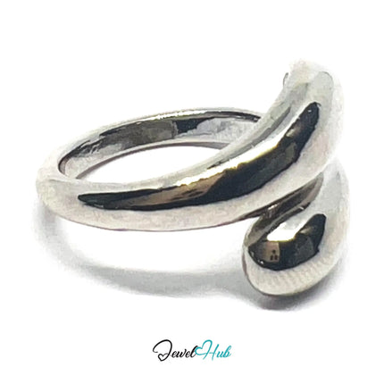 925 Silver Ring (Hallmarked) Overlap Twist · UK K-L-M · US 5.5–6.5 · 4.28g CA
