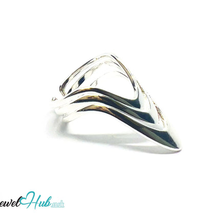925 Silver Ring (Hallmarked) Layered Point · UK K-L-M · US 5.5–6.5 · 2.94g CA