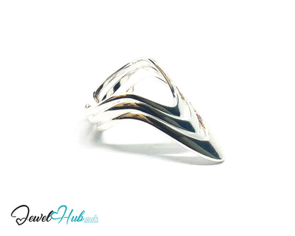 925 Silver Ring (Hallmarked) Layered Point · UK K-L-M · US 5.5–6.5 · 2.94g