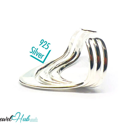925 Silver Ring (Hallmarked) Layered Point · UK K-L-M · US 5.5–6.5 · 2.94g CA