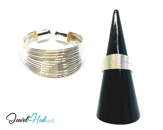 925 Silver Ring (Hallmarked) Wire Coil · UK M-N-O · US 6.5–8 · 2.0g