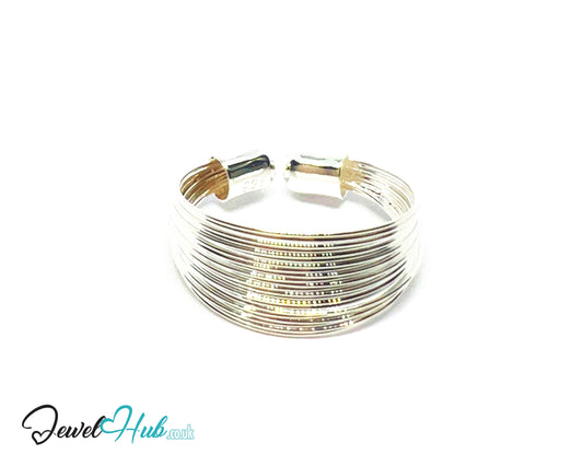 925 Silver Ring (Hallmarked) Wire Coil · UK M-N-O · US 6.5–8 · 2.0g