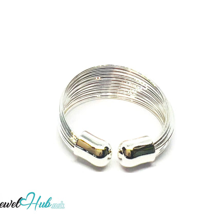 925 Silver Ring (Hallmarked) Wire Coil · UK M-N-O · US 6.5–8 · 2.0g CA