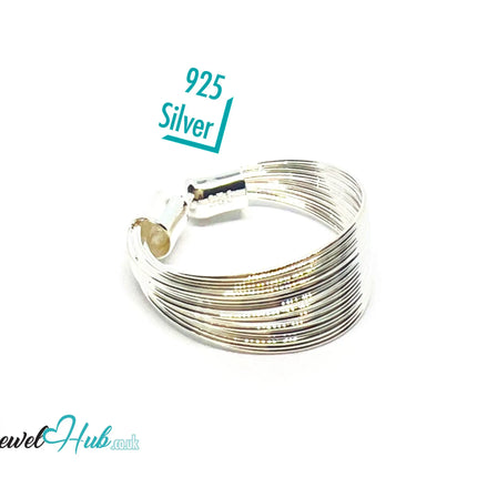 925 Silver Ring (Hallmarked) Wire Coil · UK M-N-O · US 6.5–8 · 2.0g CA