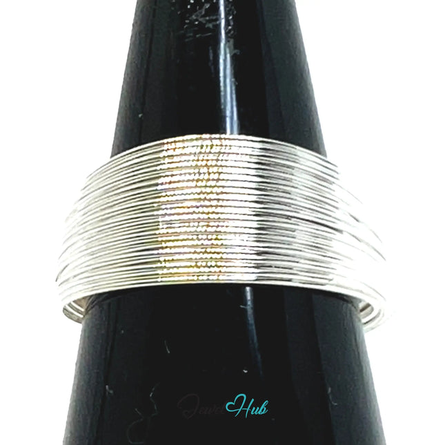 925 Silver Ring (Hallmarked) Wire Coil · UK M-N-O · US 6.5–8 · 2.0g CA