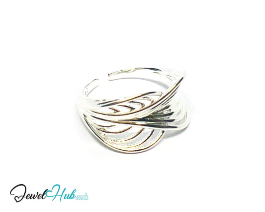 925 Silver Ring (Hallmarked) Interloop Band · UK O-P-Q · US 7.5–8.5 · 2.50g