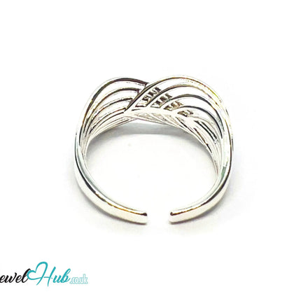 925 Silver Ring (Hallmarked) Interloop Band · UK O-P-Q · US 7.5–8.5 · 2.50g CA