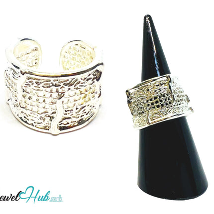 925 Silver Ring (Hallmarked) Woven Crest · UK O-P-Q · US 7.5–8.5 · 6.04g CA
