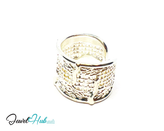 925 Silver Ring (Hallmarked) Woven Crest · UK O-P-Q · US 7.5–8.5 · 6.04g
